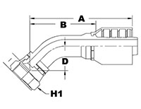 1202 Series 37 Degree Flare Female Swivel 45 Degree Elbows - 2