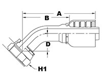 1207 Series Female O-Ring Face Seal 45 Degree Elbows - 2