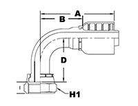 1209 Series Female O-Ring Face Seal 90 Degree Elbows - 2