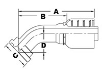 1236 Series SAE Code 61 Flange 45 Degree Elbows - 2