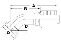 1243 Series SAE Code 62 Flange 45 Degree Elbows - 2