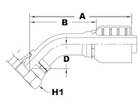 1271 Series Female Swivel 45 Degree (Metric) Elbows - 2