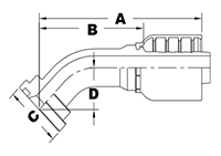 4036 Series SAE Code 61 Flange 45 Degree Elbows - 2