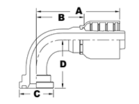 4039 Series SAE Code 61 Flange 90 Degree Elbows - 2