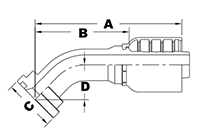 4043 Series SAE Code 62 Flange 45 Degree Elbows - 2