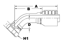 4002 Series 37 Degree Flare Female Swivel 45 Degree Elbows - 2