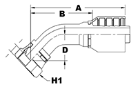 4049 Series Female Swivel BSP Parallel Pipe 45 Degree (Metric) Elbows - 2