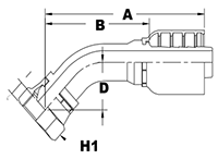 4054 Series Female Swivel JIS Parallel Pipe 45 Degree (Metric) Elbows - 2