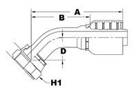 4007 Series Female O-Ring Face Seal 45 Degree Elbows - 2