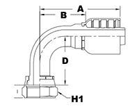 4009 Series Female O-Ring Face Seal 90 Degree Elbows - 2