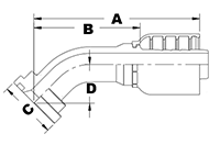 6036 Series SAE Code 61 Flange 45 Degree Elbows - 2