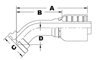 6043 Series SAE Code 62 Flange 45 Degree Elbows - 2