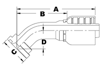 6062 Series Caterpillar Style Flange 45 Degree Elbows - 2