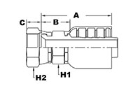 1258 Series 30 Degree Flare Female Swivel - JIS Connector Fittings - 2