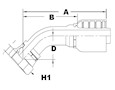 1254 Series Female Swivel JIS Parallel Pipe 45 Degree (Metric) Elbows - 2