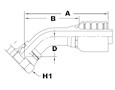 1271 Series Female Swivel 45 Degree (Metric) Elbows - 2