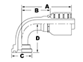 4039 Series SAE Code 61 Flange 90 Degree Elbows - 2