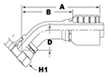 4072 Series Female Swivel DIN 3863 45 Degree (Metric) Elbows - 2