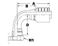 4073 Series Female Swivel DIN 3863 90 Degree (Metric) Elbows - 2