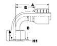 4082 Series Female Swivel O-Ring DIN 3865 S (Standard) 90 Degree Elbows - 2