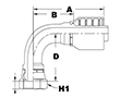 4050 Series Female Swivel BSP Parallel Pipe 90 Degree (Metric) Elbows - 2