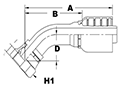 4054 Series Female Swivel JIS Parallel Pipe 45 Degree (Metric) Elbows - 2