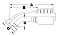 6043 Series SAE Code 62 Flange 45 Degree Elbows - 2