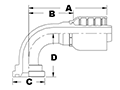 6064 Series Caterpillar Style Flange 90 Degree Elbows - 2