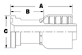 6060 Series Caterpillar Style Flange Straight Couplings - 2