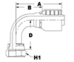 6009 Series Female O-Ring Face Seal 90 Degree Elbows - 2